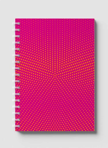 Lowha Spiral Notebook With 60 Sheets And Hard Paper Covers With Square Halftone Yellow Design, For Jotting Notes And Reminders, For Work, University, School