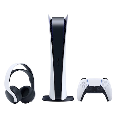 Sony PlayStation 5 Digital Edition Console 825GB With DualSense Wireless Controller And Pulse 3D Wireless Over-Ear Headset White