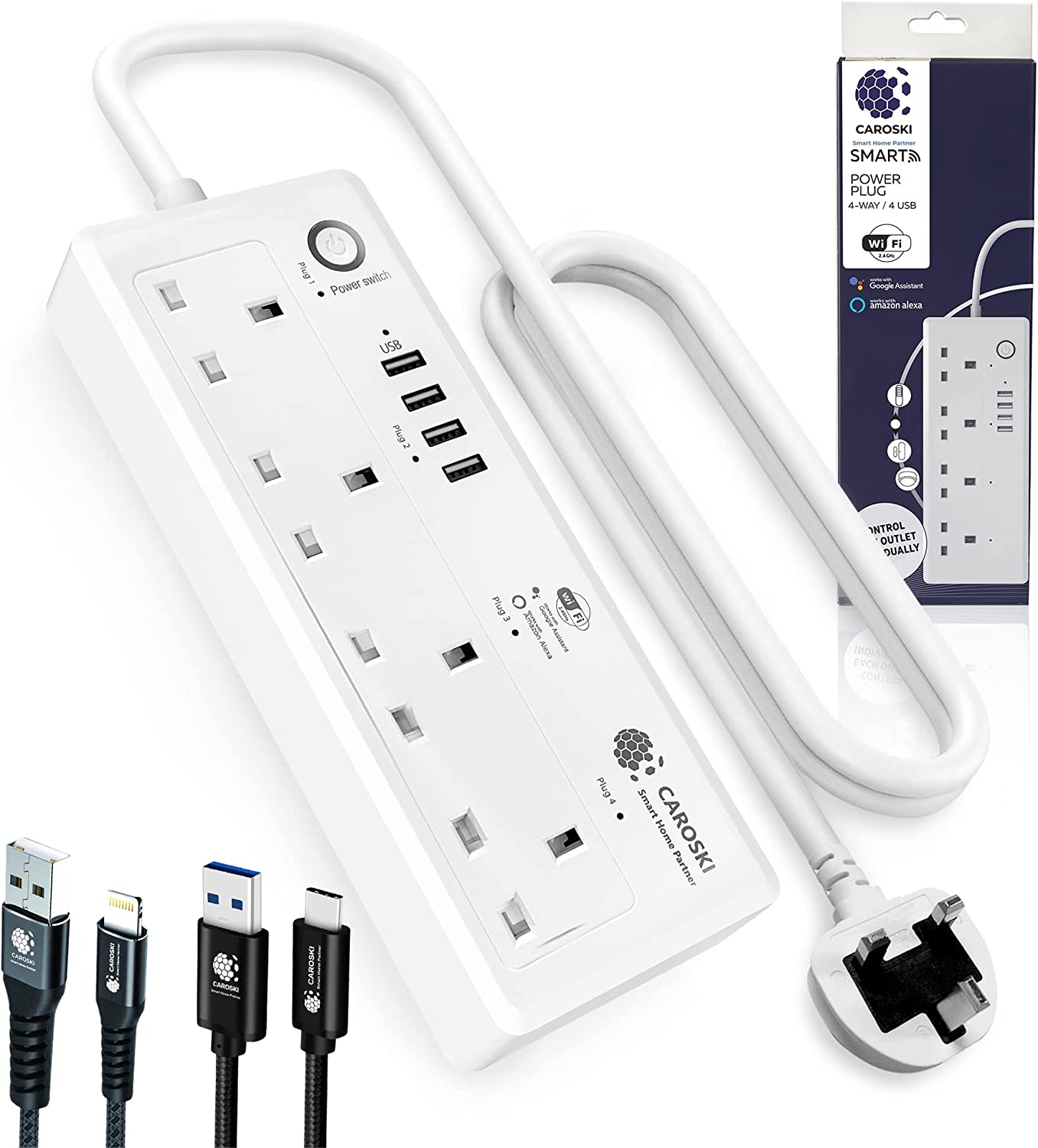 Buy Smart Power Strip WIFI Extension 6FT Power Extensions Cord ...