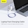 Baseus 100W 4ft USB C To USB C Cable Fast Charge Nylon Braided Type-C Cable for iPhone 15 Pro/iPhone 15 Pro Max/iPhone 15 Plus/iPad Air/iPad Pro/MacBook Pro Galaxy S23/Huawei/Xiaomi And More Purple
