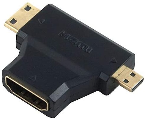 3 in 1 HDMI Female to Micro Mini HDMI Male Adapter HDMI Female to Micro HDMI OR Mini HDMI Male Adapter Converter HDMI Adapter Compatible with HDTV