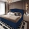 In House Shumt Velvet Bed Frame - Queen - 200x160 cm - Dark Blue