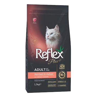 Reflex Plus Hairball And Indoor Salmon Adult Cat Food 1.5kg