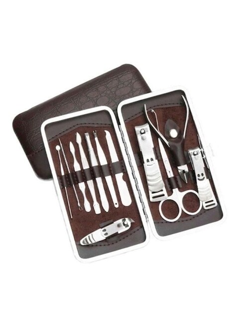 Generic - 12-Piece Nail Grooming Tools Kit Set Silver