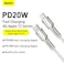 Baseus USB-C to Lightning Fast Charging Data Transfer Cable Type-C PD 20W Cafule Series Fast Power Delivery 2m White