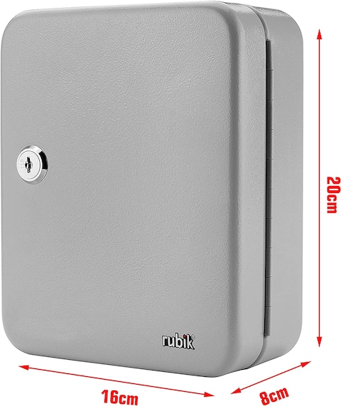 Rubik Key Cabinet Wall Mount Design with Key Lock, Secure Metal Key Safe Box, Best Wall Mounted Key Safety Box Cabinet Design (20 Key Capacity) White