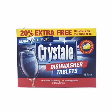 Crystale Dishwasher Tablets - 18 Tablets