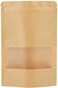 Generic Kraft Stand Up Pouch Bags, 50Pcs 12*20Cm Kraft Paper Zipper Pouch, Storage Brown Paper Bags With Zip Lock And Transparent Window