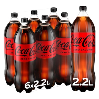 Coca-Cola Zero 2.2L X6 Glass Bottles