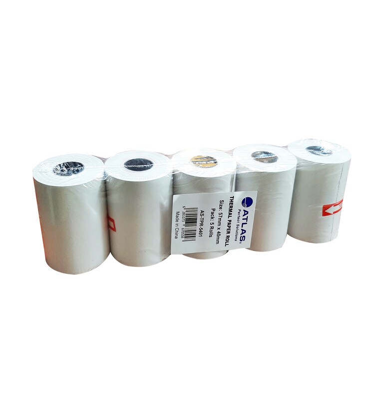 Buy ATLAS Pack of 5 Thermal Paper Rolls, 57 x 40 Mm Online | Carrefour KSA