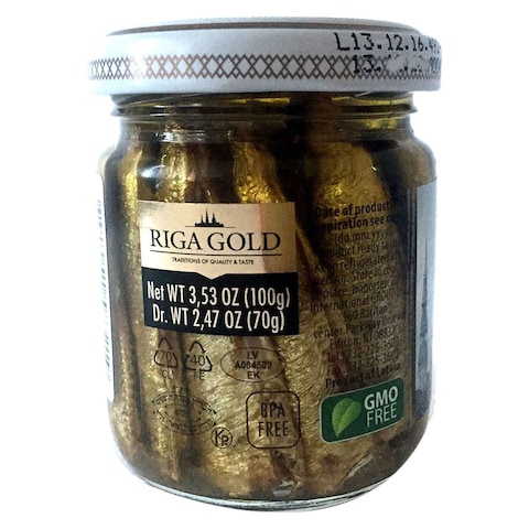 Riga&nbsp;Gold&nbsp;Smoked&nbsp;Sardines&nbsp;In&nbsp;Olive&nbsp;Oil&nbsp;100g