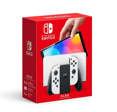 Nintendo Switch - OLED Model, Black &amp; White Joy Con