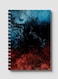 Lowha Spiral Notebook With 60 Sheets And Hard Paper Covers With Blue &amp; Red Liquid Texture Design, For Jotting Notes And Reminders, For Work, University, School