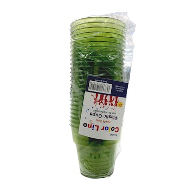 كريستال كولور لاين أكواب بلاستيك - 25 كوب