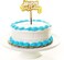 Party Time 1-Piece Gold &amp; White Acrylic Happy Birthday Cake Topper for Birthday Decoration, Happy Birthday Cake Decorations - Party Supplies