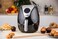 Geepas GAF37502UK 1350W Digital Air Fryer 3.2L Hot Air Circulation Technology For Oil Free Low Fat Dry Fry Cooking Healthy Food - Non-Stick Basket, Dishwasher Safe, Overheat Protection