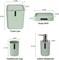 Generic Bathroom Accessory Set - 4 Piece Grey Bathroom Accessories Set With Trash Can, Soap Dish, Soap Dispenser, Toothbrush Cup, Bathroom Decor Sets With Desktop Small Trash Can - Green Stripe