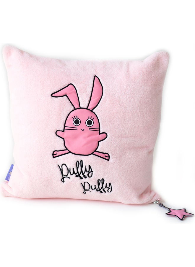 Milk & Moo Chancin Printed Pillow Cotton Pink/Black 40X40cm