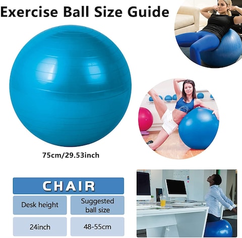 ULTIMAX Yoga Ball, Exercise Ball for Fitness-65CM(Blue)