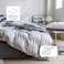 LUNA HOME Premium Korean King size 6 Pieces Constructor Design with 2 Attractive Pillow Covers, Plain Dark Grey  Bedsheet and Plain Grey Duvet Cover  without filler.