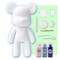 DIY CREATE YOUR OWN UNIQUE ACRYLIC FLUID POURING PAINT BEAR (9 inch - 23 cm) COMPLETE SET, colors: White, Light-Blue, Dark-Blue. Arts and Crafts, Customize Handmade Creative Birthday Gift