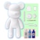 DIY CREATE YOUR OWN UNIQUE ACRYLIC FLUID POURING PAINT BEAR (9 inch - 23 cm) COMPLETE SET, colors: White, Light-Blue, Dark-Blue. Arts and Crafts, Customize Handmade Creative Birthday Gift