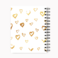 Loud Universe Spiral Notebook Gold Hearts Hard Cover Notebook with Premium High Quality Paper A5 Size