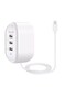 Budi 3-Port USB Mobile Phone Charger With Lightning Cable - UK White