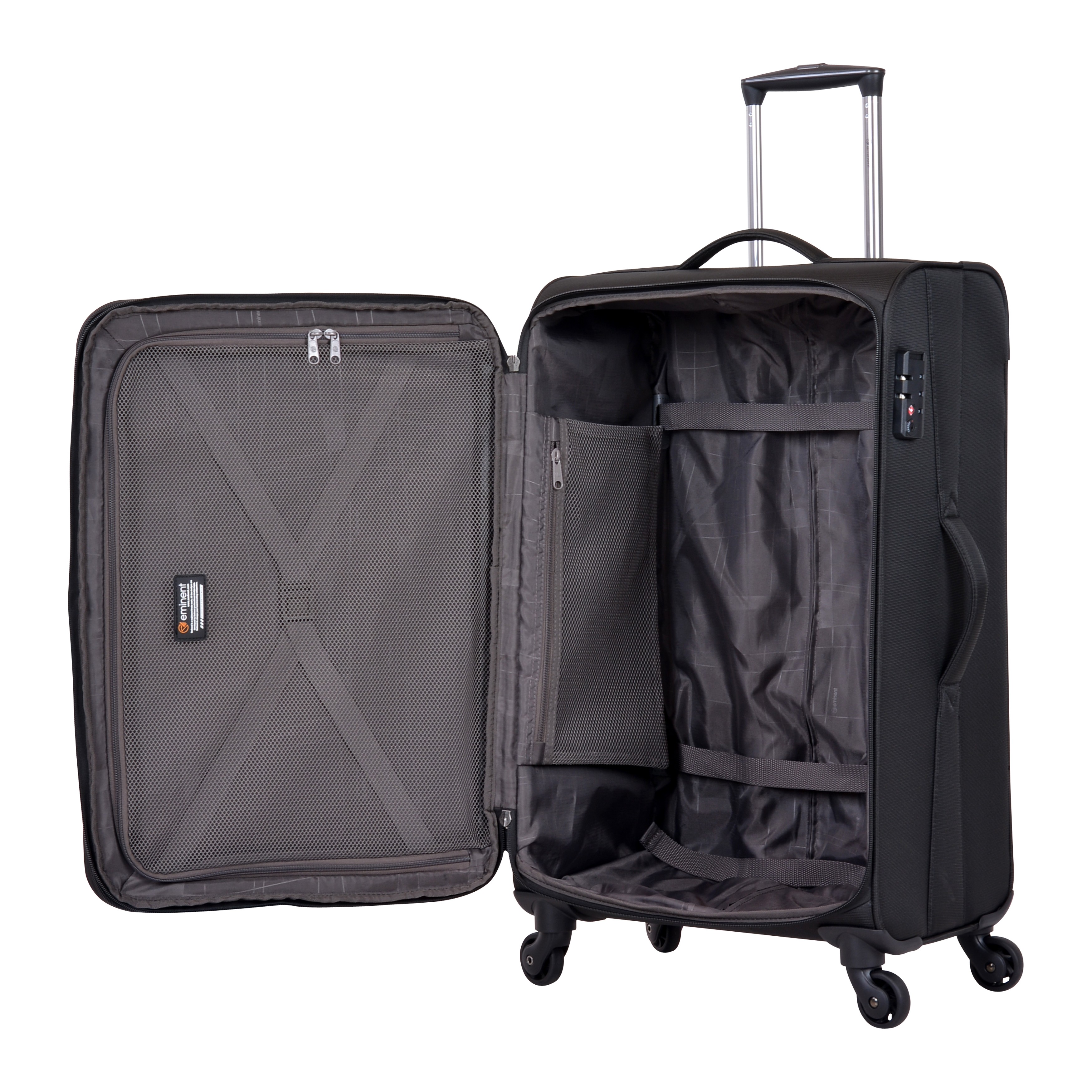 Eminent 4 Wheel Soft Casing Expandable Recycled Large Luggage Trolley 71cm&nbsp;Black V6101