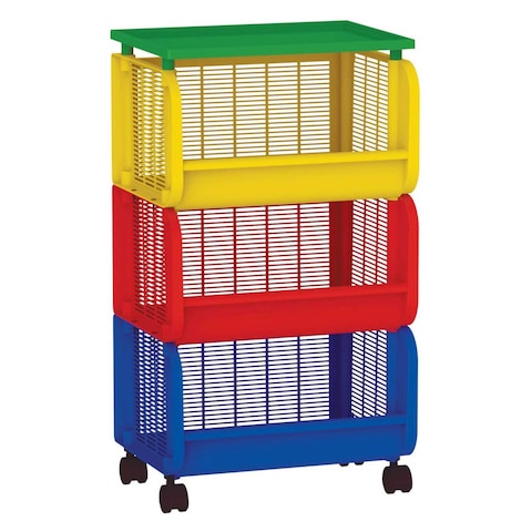 Buy Cosmoplast 3 Level Plastic Storage Cart Multicolour in UAE