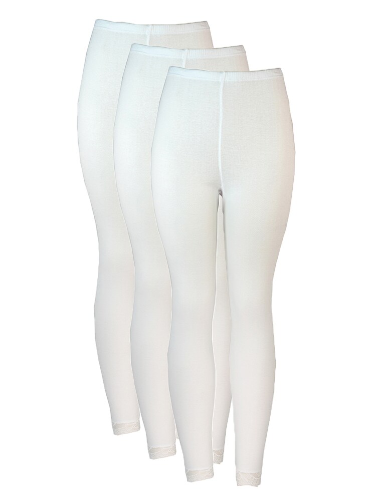 Buy 3- Pieces Full Length inner Leggings Cotton 100% with Elasticized ...