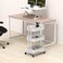 3 Tier Metal Utility Rolling Cart Kitchen Shelf Multifunctional Storage Rack (White) 44x82x35cm