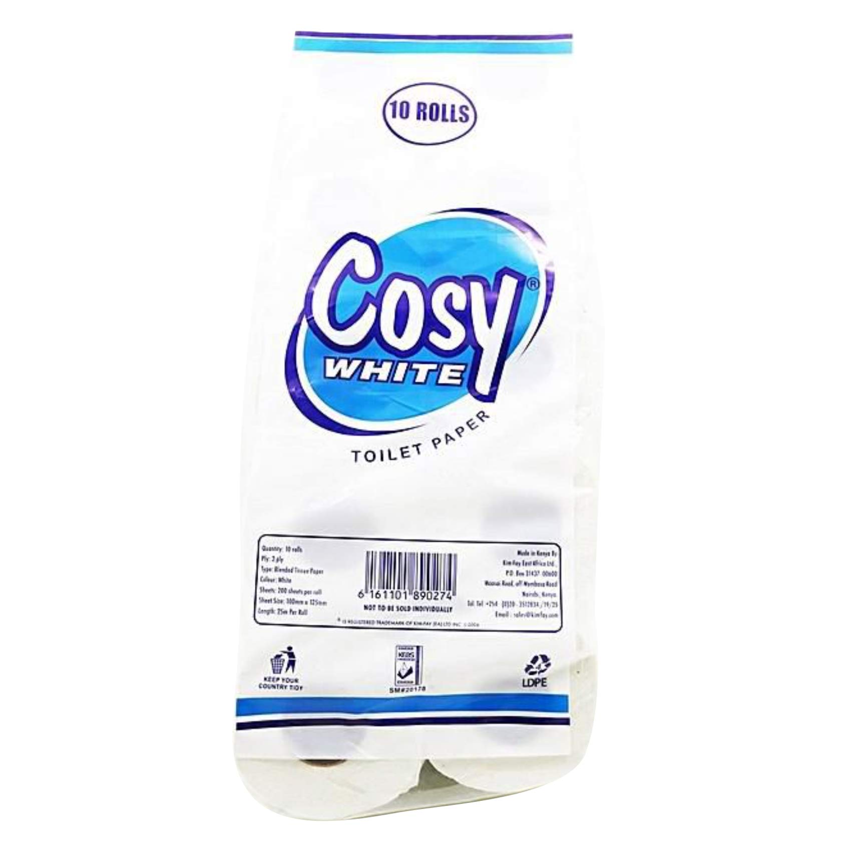 Cosy White Toilet Roll 8 Pieces