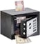 Rubik Mini Cash Deposit Drop Slot Safe Box with Key and Pin Code Option (23x17x17cm) Black