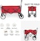 Egardenkart Heavy-duty Wagon Trolley Cart - Foldable Trolley for Shopping, Camping, Beach, Picnic   Shopping Trolley with Adjustable Handle and 360° Wheels   Multipurpose Camping trolley (Red)