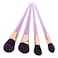 O Ozone 7 In 1 Professional Makeup Brushes Set Unique 7Pcs Cosmetic Brush Powder Foundation Eyeshadow Blush Lip Brush Tool [Transparent Handle With Crystal Particles] - Purple