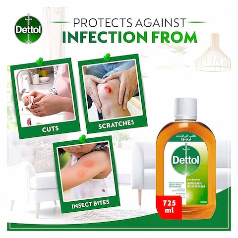 Dettol Anti-Bacterial Surface Disinfectant - 725 ml - 2 Pieces