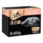 Buy Sheba Cat Food Tuna  Salmon, 85g Can (Pack of 6) in UAE