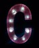 LED Marquee Letter Light Sign Wooden Pink (C) 25cm
