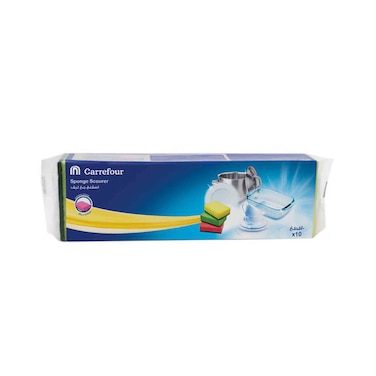 Carrefour Sponge Scourer 10 PCS