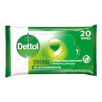 Buy Dettol Anti Bacterial Original Skin 20 Wipes in UAE