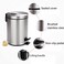 Rubbish Bin Stainless Steel Brushed Round Step Trash Can Pedalstyle Covered Living Room Kitchen Bathroom Paper Basket 8 Liters trash can dustbin