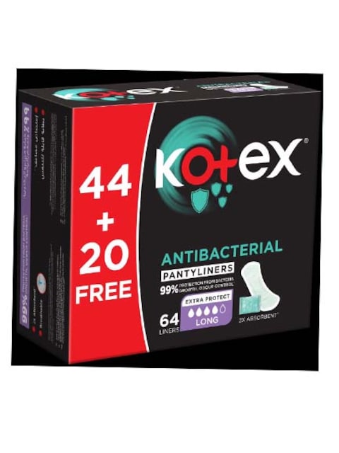 Buy (44+20)  Kotex Liner Antibacterial Long in Kuwait