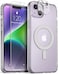 VRS Design Crystal Mixx Magnetic designed for iPhone 14 PLUS case cover compatible with MagSafe with Tempered Glass Screen Protector and Camera Lens Protector - Clear