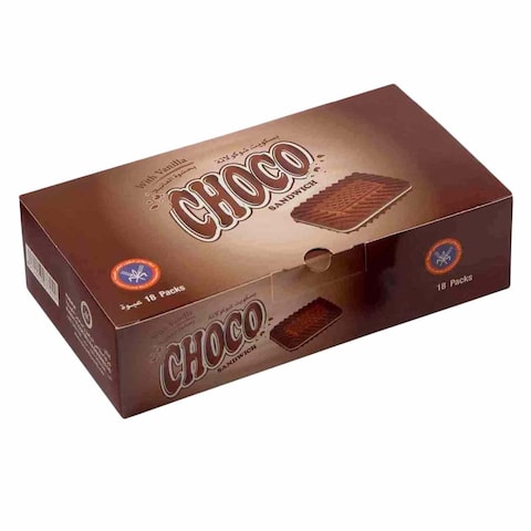 Buy KFMB Chocolate Sandwich Biscuits 15g x Pack of 18 in Kuwait