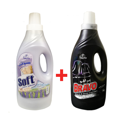 Bravo Washing Liquid Detergent 2L + Fabric Softener 2L Free