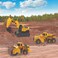 CAT Metal Concrete Mixer and Dump Truck with Grader Yellow
