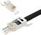 DKURVE Cat7 Cat6A RJ45 Pass through Connectors Shielded 30-Pack (Grey)