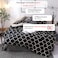 Luna Home King size 6 pieces, bedding set, black geometric design.