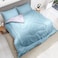 Hotel Linen Klub Reversible Down Alternative Comforter Set, Ultra Soft Brushed Stripe Microfiber Fabric, 200GSM Soft Fibersheet Filling, Size: Single 160 x 200cm, Aqua &amp; Light Grey